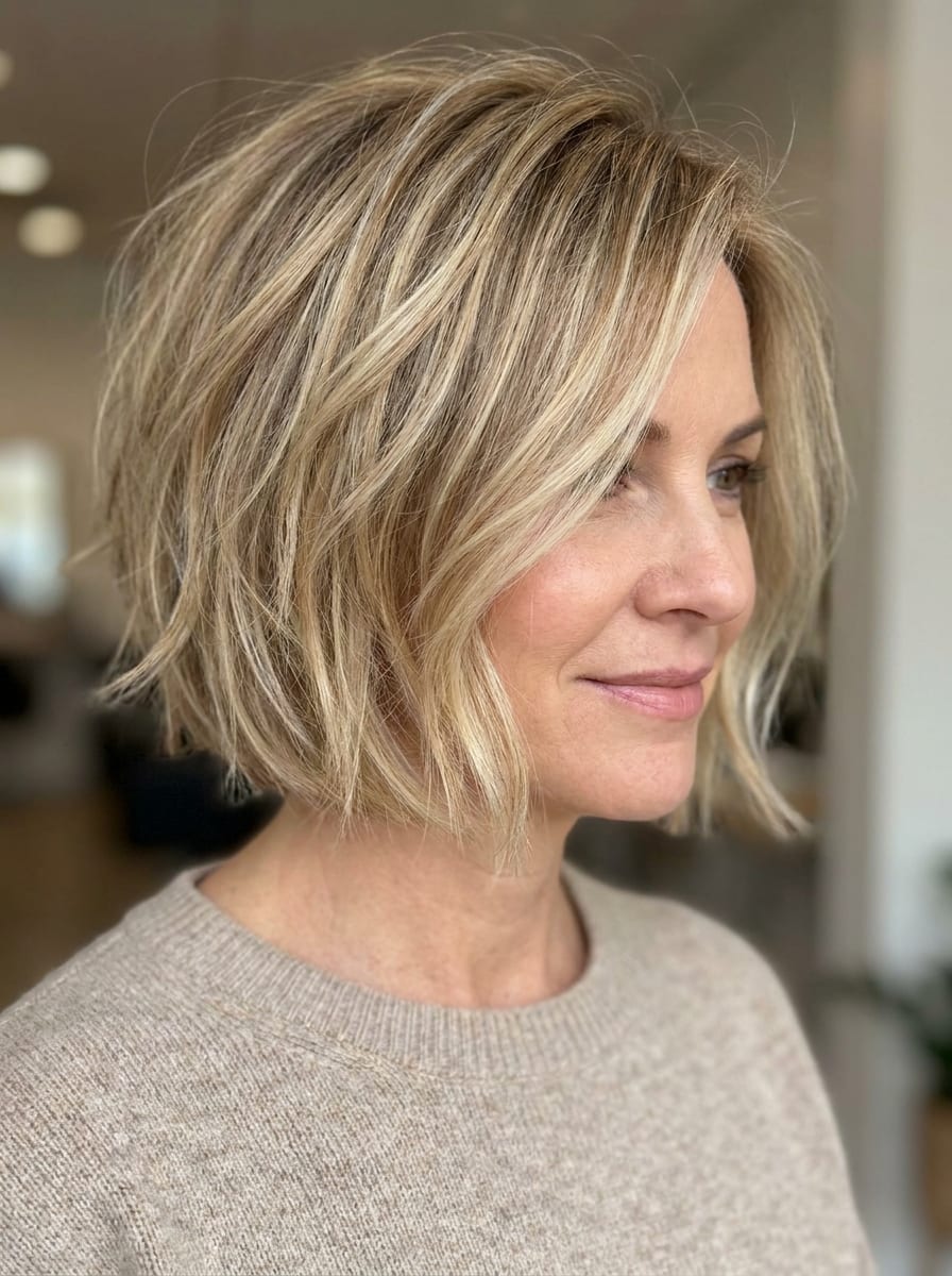Gestufter kurzer blonder Bob - Kurzer blonder Bob